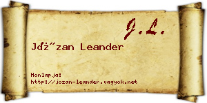 Józan Leander névjegykártya